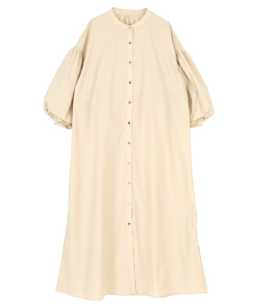 titivate（ティティベイト）の「2wayボリュームパフスリーブシャツワンピース（シャツワンピース・レディース・ブラック/オフホワイト/ライトベージュ・S/M）」の15枚目の写真