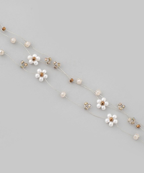 ANEMONE（アネモネ）の「ビーズフラワーバインヘッドドレス（カチューシャ・レディース・ゴールド/シルバー・FREE）」の5枚目の写真