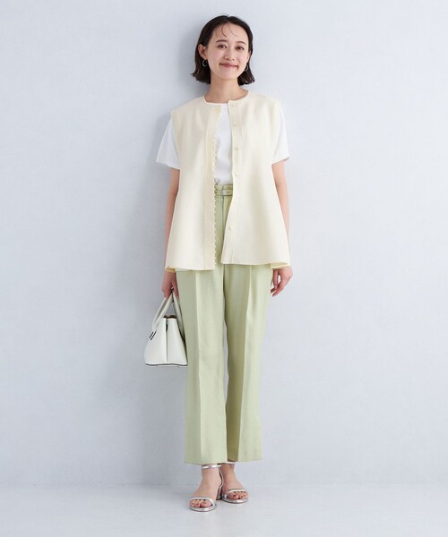green label relaxing プチフェイクパールペプラムジレ green label relaxing（グリーンレーベルリラクシング）の「プチ