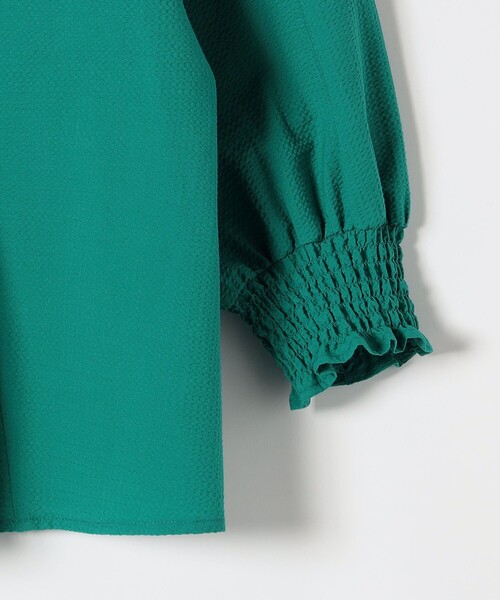 SHIPS any（シップス エニィ）の「SHIPS any: サッカー ペプラム ギャザー シャツ ブラウス（シャツ/ブラウス・レディース・オフホワイト/ネイビー/グリーン・ONE SIZE）」の9枚目の写真