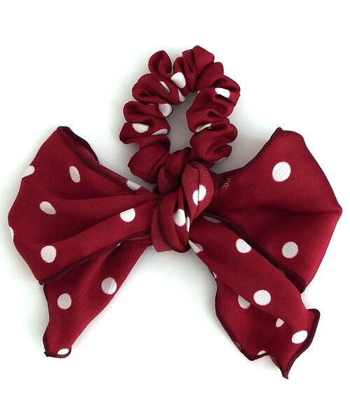 apres les cours（アプレレクール）の「スカーフ風リボンシュシュ（シュシュ・キッズ・レッド・FREE）」の2枚目の写真