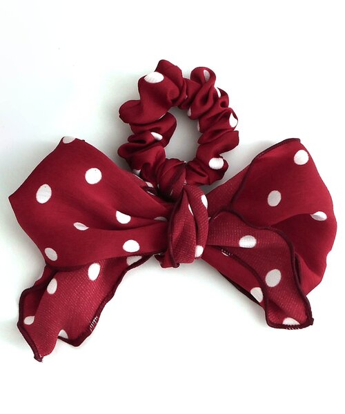 apres les cours（アプレレクール）の「スカーフ風リボンシュシュ（シュシュ・キッズ・レッド・FREE）」の3枚目の写真