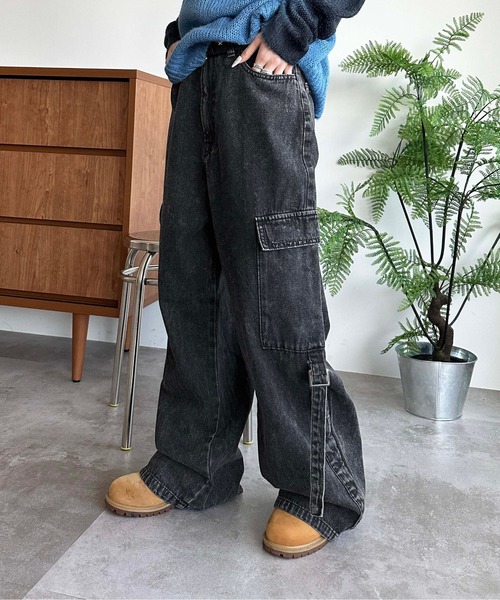 sedacle(セダクル)の「サイドベルトカーゴデニム(デニムパンツ・メンズ・グレー/ブラック/インディゴブルー・SMALL/MEDIUM/LARGE)」の4枚目の写真