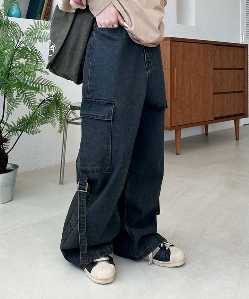 セール】サイドベルトカーゴデニム（デニムパンツ）｜sedacle