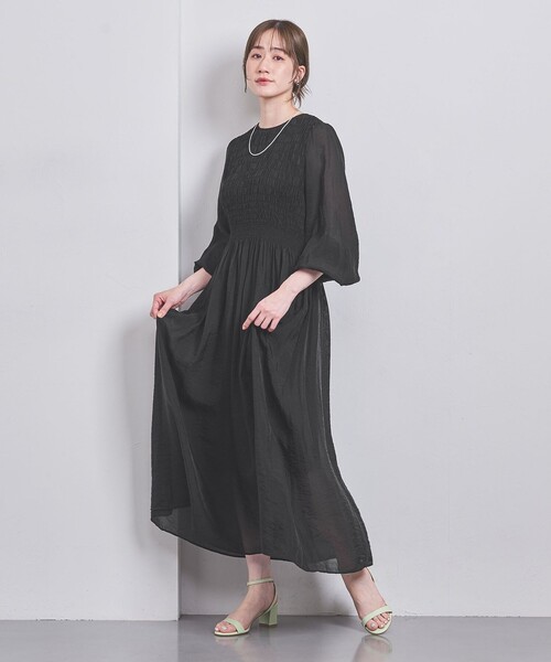 UNITED ARROWS ブラックワンピース UNITED ARROWS(ユナイテッドアローズ)の「シアー シャーリング