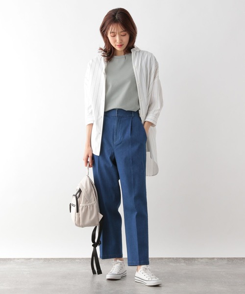 GLOBAL WORK(グローバルワーク)の「スゴラクストレッチデニムパンツ/102184(スラックス・レディース・ブルー/ネイビー/ダークブルー・X-SMALL/X-LARGE/LARGE/MEDIUM/SMALL)」の4枚目の写真