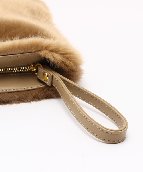 WEGO（ウィゴー）の「WEGO/パッチワークファークラッチバッグ（クラッチバッグ・レディース・ネイビー/ブラウン・FREE）」の10枚目の写真