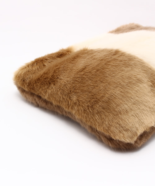 WEGO（ウィゴー）の「WEGO/パッチワークファークラッチバッグ（クラッチバッグ・レディース・ネイビー/ブラウン・FREE）」の11枚目の写真