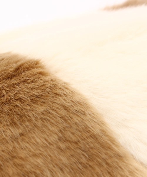 WEGO（ウィゴー）の「WEGO/パッチワークファークラッチバッグ（クラッチバッグ・レディース・ネイビー/ブラウン・FREE）」の5枚目の写真