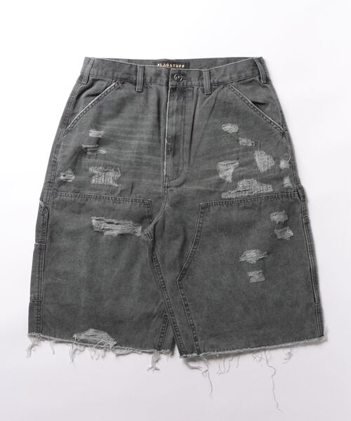 F-LAGSTUF-F(フラグスタフ)の「F-LAGSTUF-F/フラグスタフ/BORO DUCK SHORTS(デニムパンツ・メンズ・ブラック/モスグリーン・L/M)」の8枚目の写真