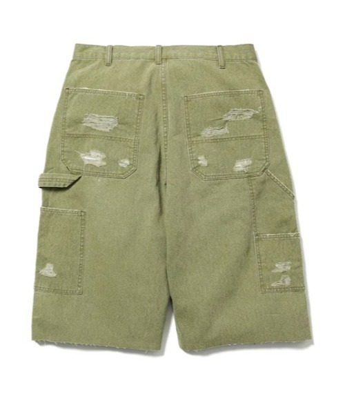 F-LAGSTUF-F(フラグスタフ)の「F-LAGSTUF-F/フラグスタフ/BORO DUCK SHORTS(デニムパンツ・メンズ・ブラック/モスグリーン・L/M)」の3枚目の写真