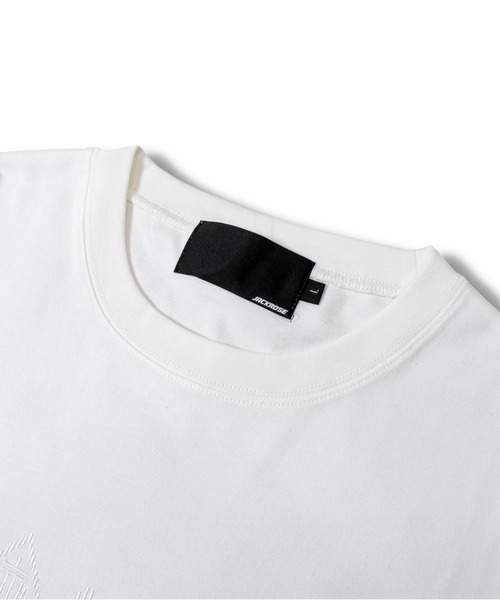 JACKROSE（ジャックローズ）の「JE-刺繍 RACE TAPE TEE（Tシャツ/カットソー・メンズ・ホワイト/ブラック・L/M）」の5枚目の写真