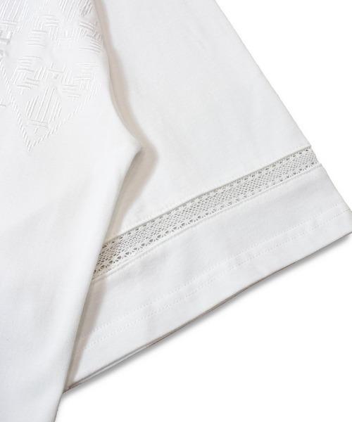 JACKROSE（ジャックローズ）の「JE-刺繍 RACE TAPE TEE（Tシャツ/カットソー・メンズ・ホワイト/ブラック・L/M）」の7枚目の写真