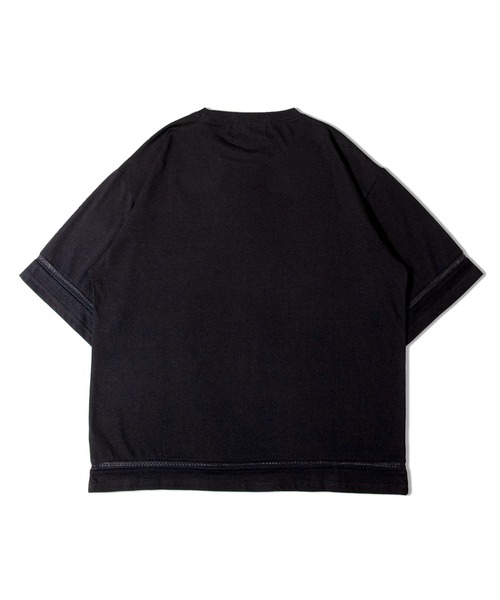 JACKROSE（ジャックローズ）の「JE-刺繍 RACE TAPE TEE（Tシャツ/カットソー・メンズ・ホワイト/ブラック・L/M）」の4枚目の写真