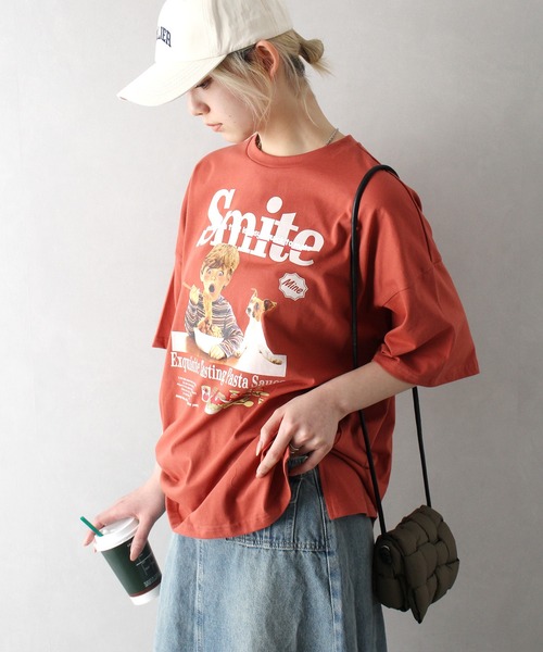 SpRay(スプレイ)の「パスタキッズBIG Tシャツ(Tシャツ/カットソー・レディース・オートミール/スミクロ/レッド/アイボリー/オフホワイト・FREE)」の15枚目の写真