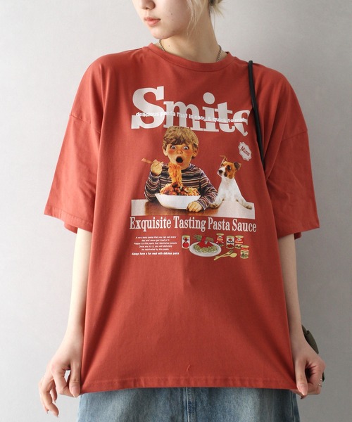 SpRay(スプレイ)の「パスタキッズBIG Tシャツ(Tシャツ/カットソー・レディース・オートミール/スミクロ/レッド/アイボリー/オフホワイト・FREE)」の16枚目の写真