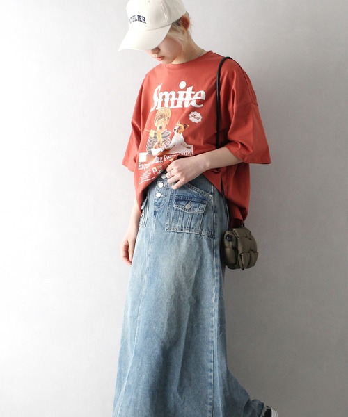 SpRay(スプレイ)の「パスタキッズBIG Tシャツ(Tシャツ/カットソー・レディース・オートミール/スミクロ/レッド/アイボリー/オフホワイト・FREE)」の18枚目の写真