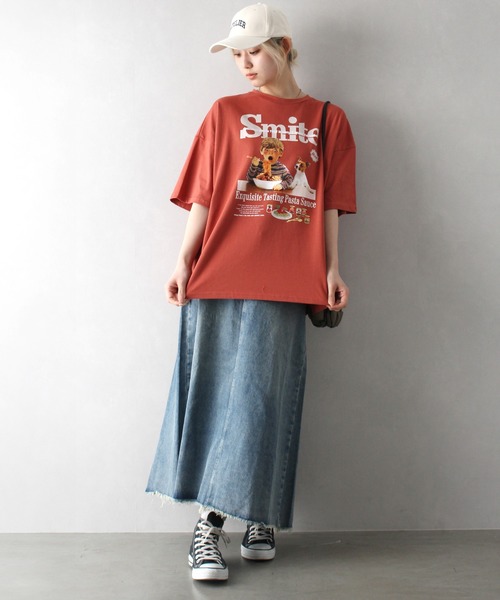 SpRay(スプレイ)の「パスタキッズBIG Tシャツ(Tシャツ/カットソー・レディース・オートミール/スミクロ/レッド/アイボリー/オフホワイト・FREE)」の19枚目の写真