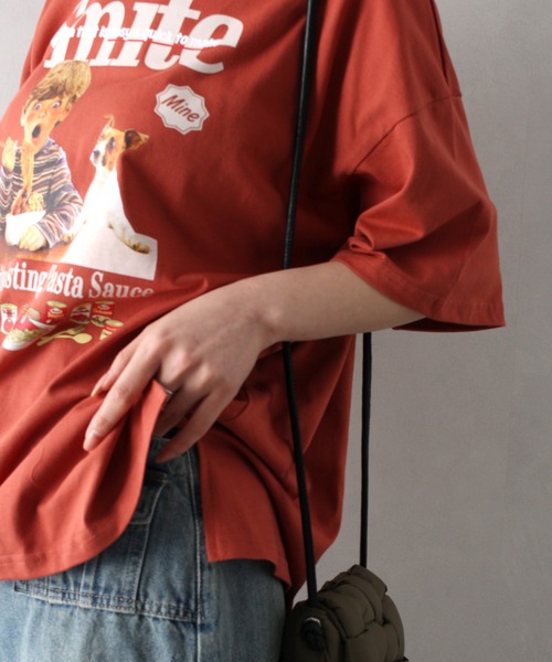 SpRay(スプレイ)の「パスタキッズBIG Tシャツ(Tシャツ/カットソー・レディース・オートミール/スミクロ/レッド/アイボリー/オフホワイト・FREE)」の20枚目の写真