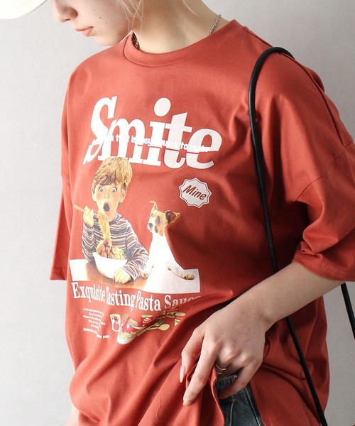 SpRay(スプレイ)の「パスタキッズBIG Tシャツ(Tシャツ/カットソー・レディース・オートミール/スミクロ/レッド/アイボリー/オフホワイト・FREE)」の12枚目の写真