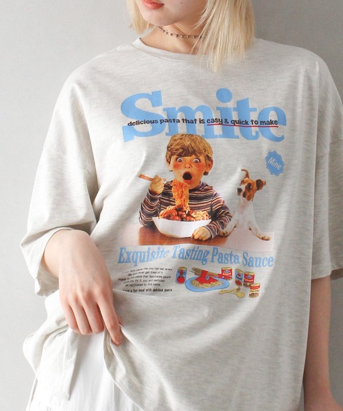 SpRay(スプレイ)の「パスタキッズBIG Tシャツ(Tシャツ/カットソー・レディース・オートミール/スミクロ/レッド/アイボリー/オフホワイト・FREE)」の13枚目の写真