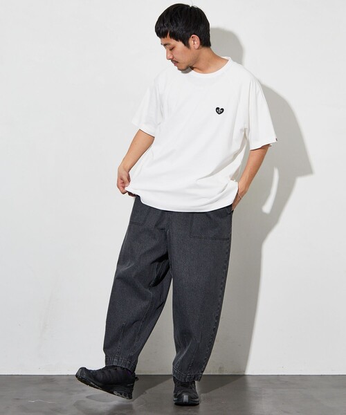 [Jeans]♥クロップド半袖Tシャツ GU公式 | GIRLSクロップドT(半袖)(ロゴ)JR