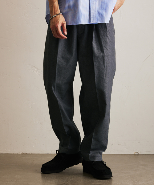 417 EDIFICE（フォーワンセブンエディフィス）の「ライトデニム 2タックイージー（デニムパンツ・メンズ・チャコールグレー/スカイブルー/ブラック/ネイビー・MEDIUM/LARGE/SMALL）」の2枚目の写真