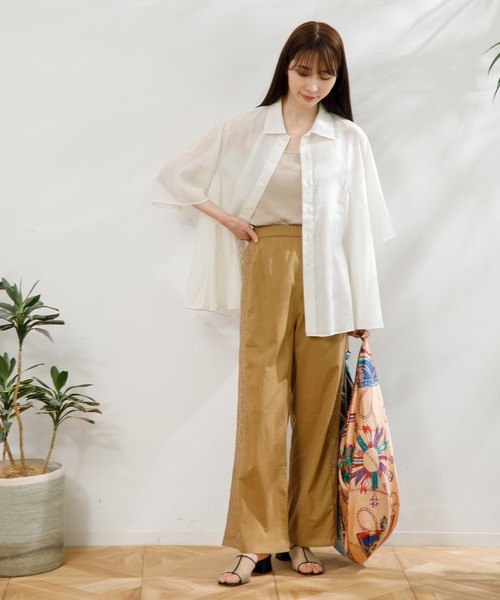 AMERICAN RAG CIE（アメリカンラグシー）の「サイド刺繍イージーパンツ（その他パンツ・レディース・ベージュ/ブラック・FREE）」の16枚目の写真