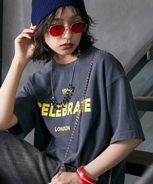 <大きいサイズ> ピグメント染ロゴプリントTシャツ GEVS.