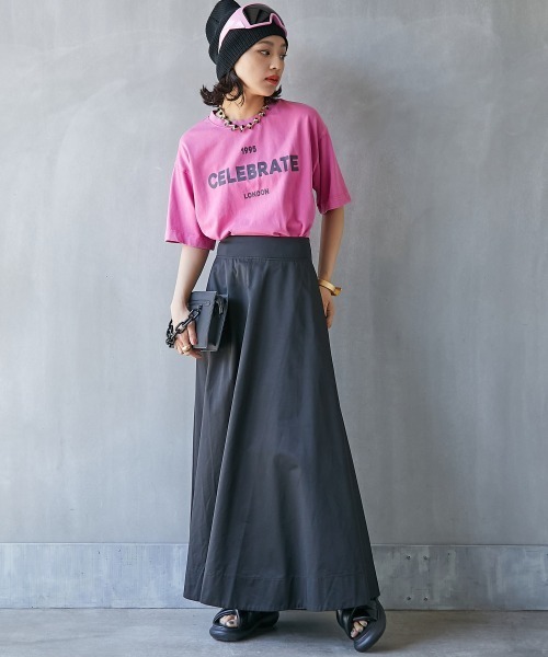 GEVS.(ジェイヴィス)の「<大きいサイズ> ピグメント染ロゴプリントTシャツ GEVS.(Tシャツ/カットソー・レディース・チャコール/カーキ/ピンク・5L/4L/3L/LL/L)」の19枚目の写真