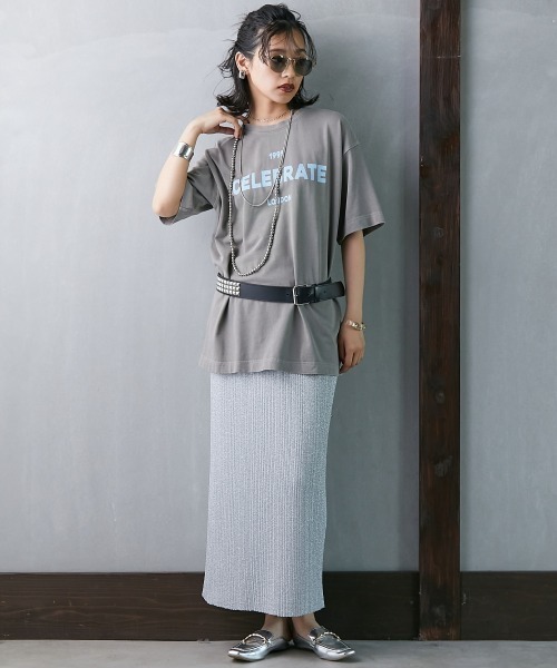 GEVS.(ジェイヴィス)の「<大きいサイズ> ピグメント染ロゴプリントTシャツ GEVS.(Tシャツ/カットソー・レディース・チャコール/カーキ/ピンク・5L/4L/3L/LL/L)」の16枚目の写真