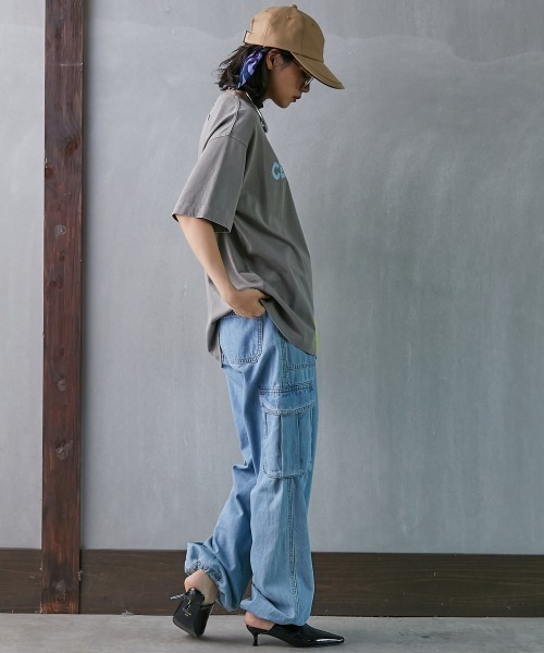 GEVS.(ジェイヴィス)の「<大きいサイズ> ピグメント染ロゴプリントTシャツ GEVS.(Tシャツ/カットソー・レディース・チャコール/カーキ/ピンク・5L/4L/3L/LL/L)」の12枚目の写真