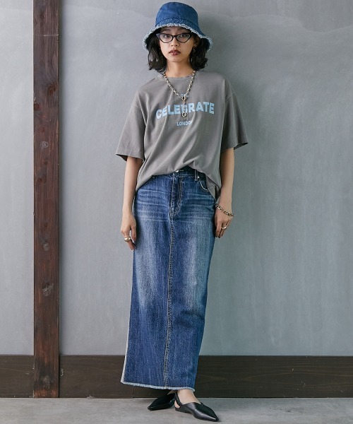 GEVS.(ジェイヴィス)の「<大きいサイズ> ピグメント染ロゴプリントTシャツ GEVS.(Tシャツ/カットソー・レディース・チャコール/カーキ/ピンク・5L/4L/3L/LL/L)」の11枚目の写真