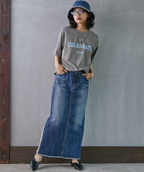 GEVS.(ジェイヴィス)の「<大きいサイズ> ピグメント染ロゴプリントTシャツ GEVS.(Tシャツ/カットソー・レディース・チャコール/カーキ/ピンク・5L/4L/3L/LL/L)」の10枚目の写真