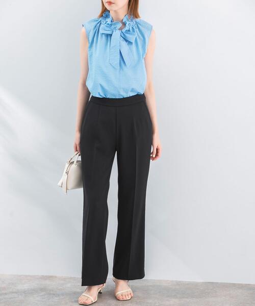 URBAN RESEARCH ROSSO WOMEN（アーバンリサーチ　ロッソ）の「ウォッシャブルセミフレアパンツ（その他パンツ・レディース・ブラック/ホワイト/ベージュ・38/36）」の5枚目の写真