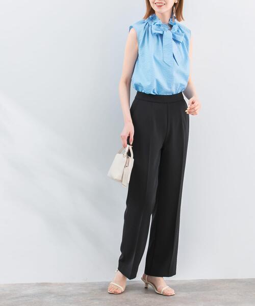 URBAN RESEARCH ROSSO WOMEN（アーバンリサーチ　ロッソ）の「ウォッシャブルセミフレアパンツ（その他パンツ・レディース・ブラック/ホワイト/ベージュ・38/36）」の6枚目の写真