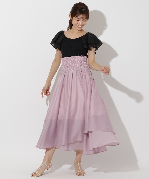 ニット セーター ティアードフリルリブプルオーバー レディース AND COUTURE（アンドクチュール）の「ティアードフリルリブプル