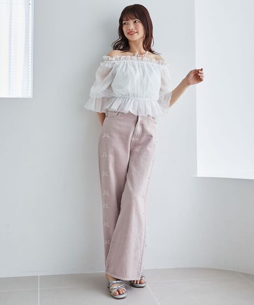 MAJESTIC LEGON(マジェスティックレゴン)の「エアリーオフショルブラウス(シャツ/ブラウス・レディース・ブラック系その他/ホワイト系その他2/ホワイト系その他・MEDIUM)」の5枚目の写真