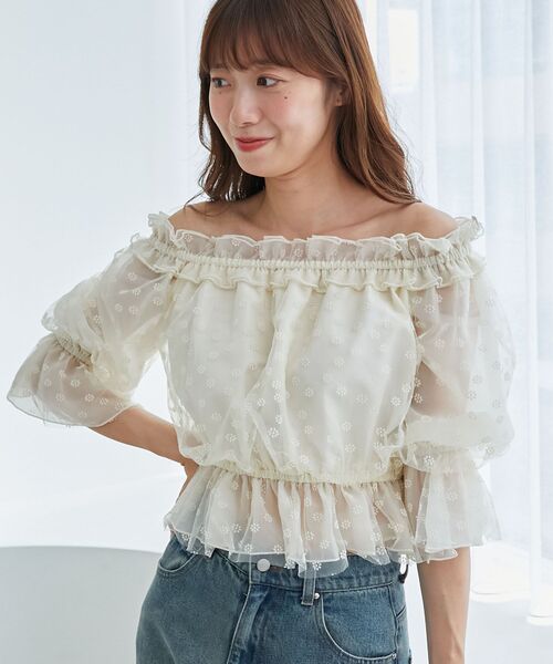 MAJESTIC LEGON(マジェスティックレゴン)の「エアリーオフショルブラウス(シャツ/ブラウス・レディース・ブラック系その他/ホワイト系その他2/ホワイト系その他・MEDIUM)」の18枚目の写真