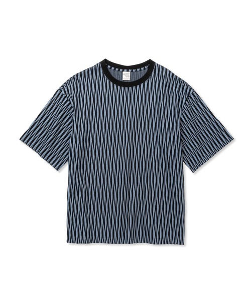 CALEE(キャリー)の「DIAMOND JACQUARD DROP SHOULDER CS(Tシャツ/カットソー・メンズ・ネイビー/ブラウン・MEDIUM/LARGE/X-LARGE)」の5枚目の写真