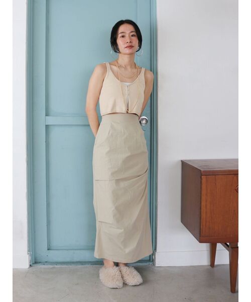 Ungrid（アングリッド）の「タックデザインアイラインスカート（スカート・レディース・ベージュ/ブラック・MEDIUM/SMALL）」の22枚目の写真