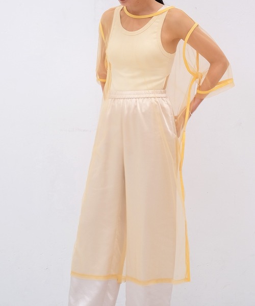 AKTE（アクテ）の「チュールロングブラウス（シャツ/ブラウス・レディース・ブラック/イエロー・FREE）」の2枚目の写真