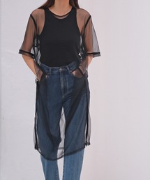 チュールロングブラウス