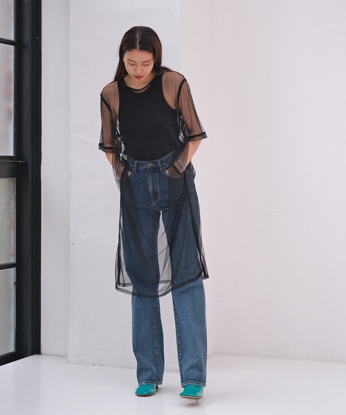 AKTE（アクテ）の「チュールロングブラウス（シャツ/ブラウス・レディース・ブラック/イエロー・FREE）」の7枚目の写真