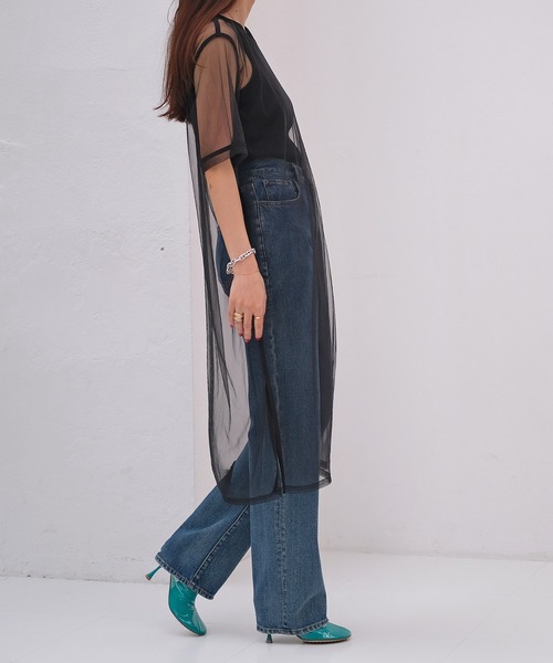 AKTE（アクテ）の「チュールロングブラウス（シャツ/ブラウス・レディース・ブラック/イエロー・FREE）」の9枚目の写真