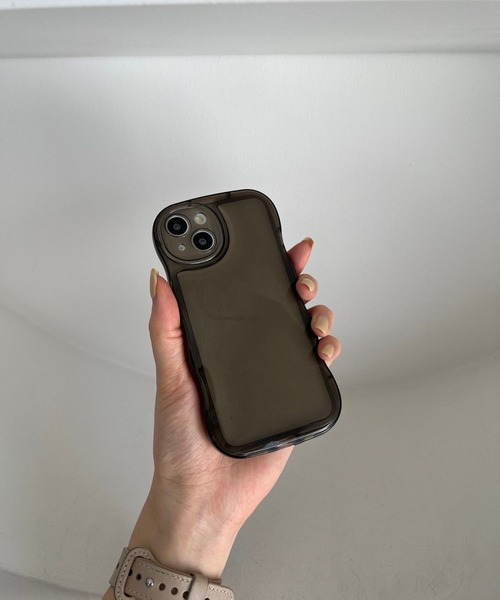 Me%(ミィパーセント)の「【iPhone13対応】クリアナミナミiPhoneケース 128492(スマホケース/カバー・レディース・オフホワイト/ブラック・FREE)」の6枚目の写真