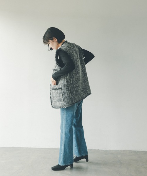 N.（N. Natural Beauty Basic）（エヌエヌナチュラルビューティーベーシック）の「◆◇ナチュラルフレアデニム（デニムパンツ・レディース・ブラック/ライトブルー/ブルー・SMALL/MEDIUM）」の6枚目の写真