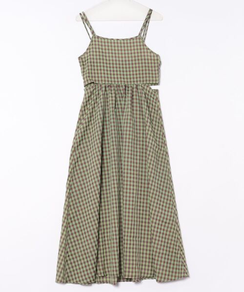 STYLEBLOCK（スタイルブロック）の「先染めギンガムチェックカッティングキャミワンピース（ワンピース・レディース・ブラック/ブルー/グリーン/ピンク・M）」の2枚目の写真