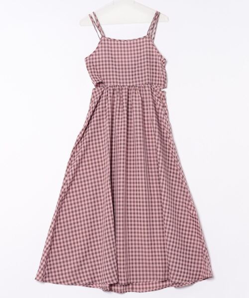 STYLEBLOCK（スタイルブロック）の「先染めギンガムチェックカッティングキャミワンピース（ワンピース・レディース・ブラック/ブルー/グリーン/ピンク・M）」の6枚目の写真