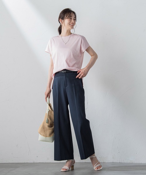 LAUTREAMONT（ロートレアモン）の「マスタリーハイゲージスムースカットソー≪洗濯機で洗える≫（Tシャツ/カットソー・レディース・ブラック/カーキ/ホワイト/ピンク/ネイビー/オレンジ・9号）」の13枚目の写真